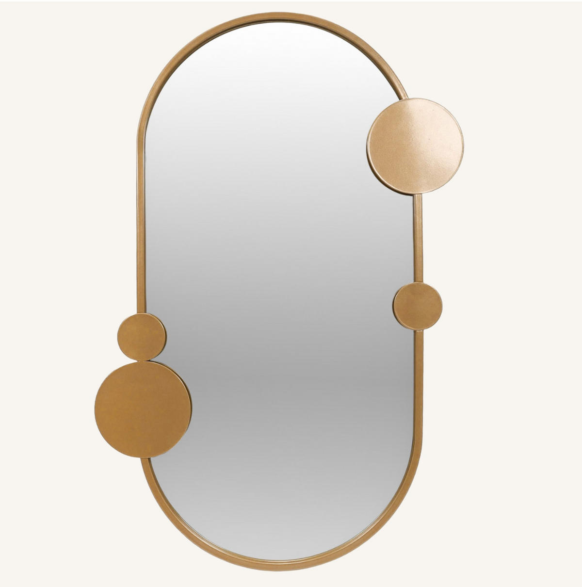 WANDSPIEGEL Saana 46/76 cm - Goldfarben, Metall (50/76/4cm) - STILOVO
