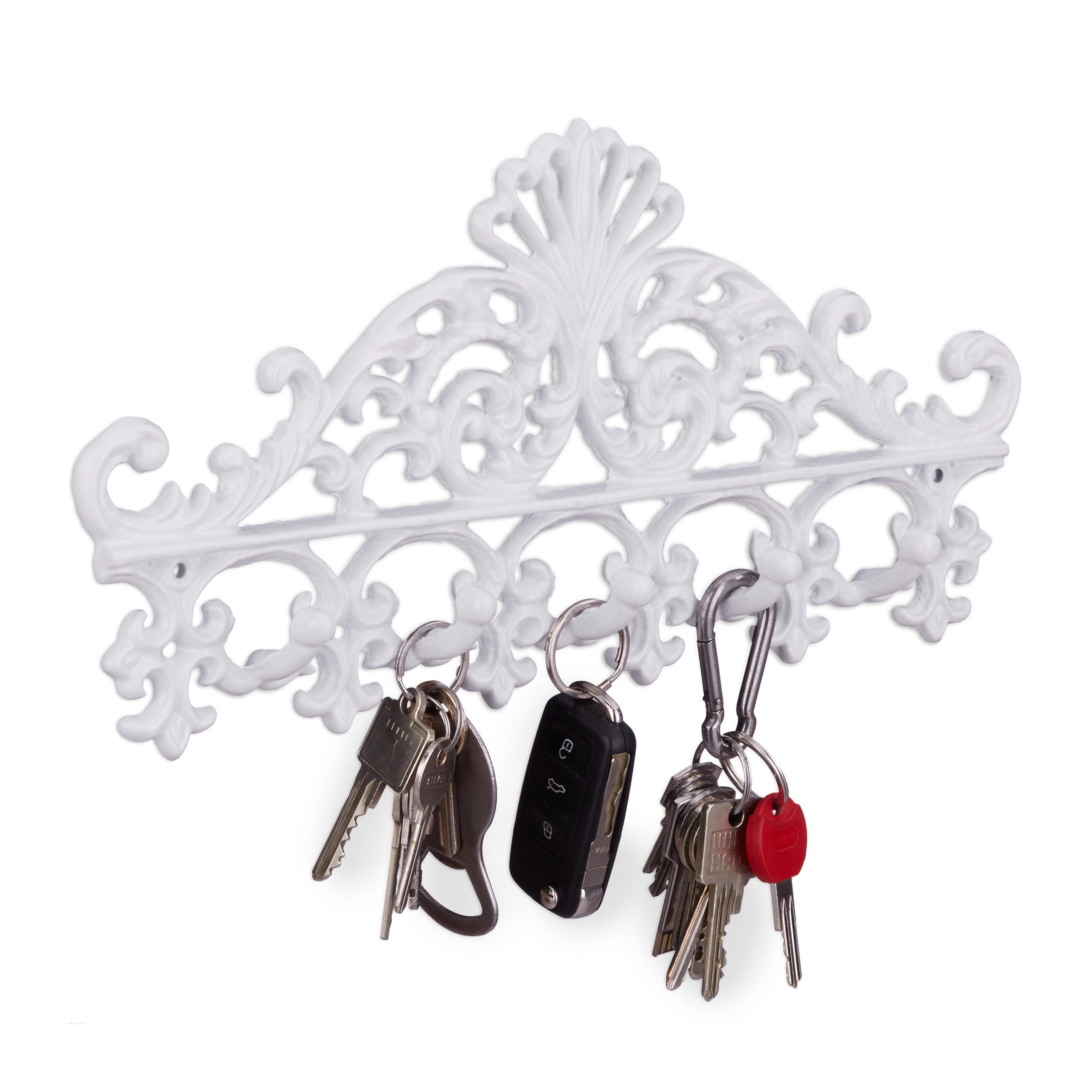 GARDEROBENLEISTE - Weiß, Metall (35/17/3.5cm) - Relaxdays