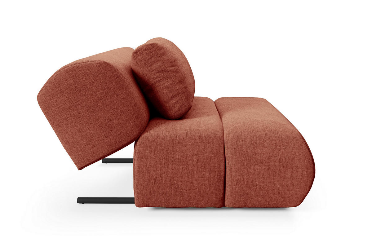 SESSEL ATOMO, Modern Polstersessel Loungesessel, Chenille-Stoff Orange - Orange, Holz/Metall (98/82/134cm) - MASSENO