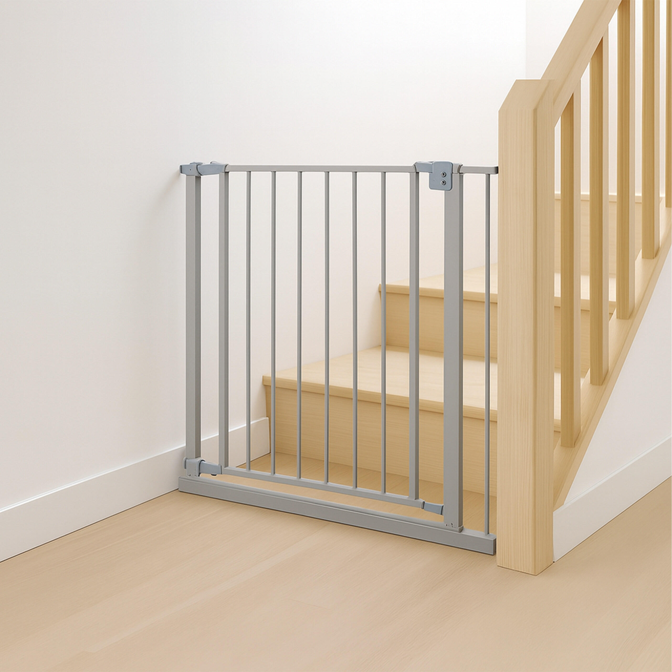 TREPPENSCHUTZGITTER - Grau, Kunststoff/Metall (87/1cm) - Relaxdays