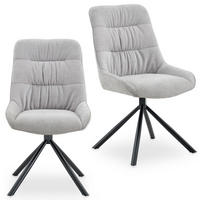 ESSZIMMERSTÜHLE LIBRA 2er-Set grau - Grau, Textil (50/90/60cm) - IDIMEX