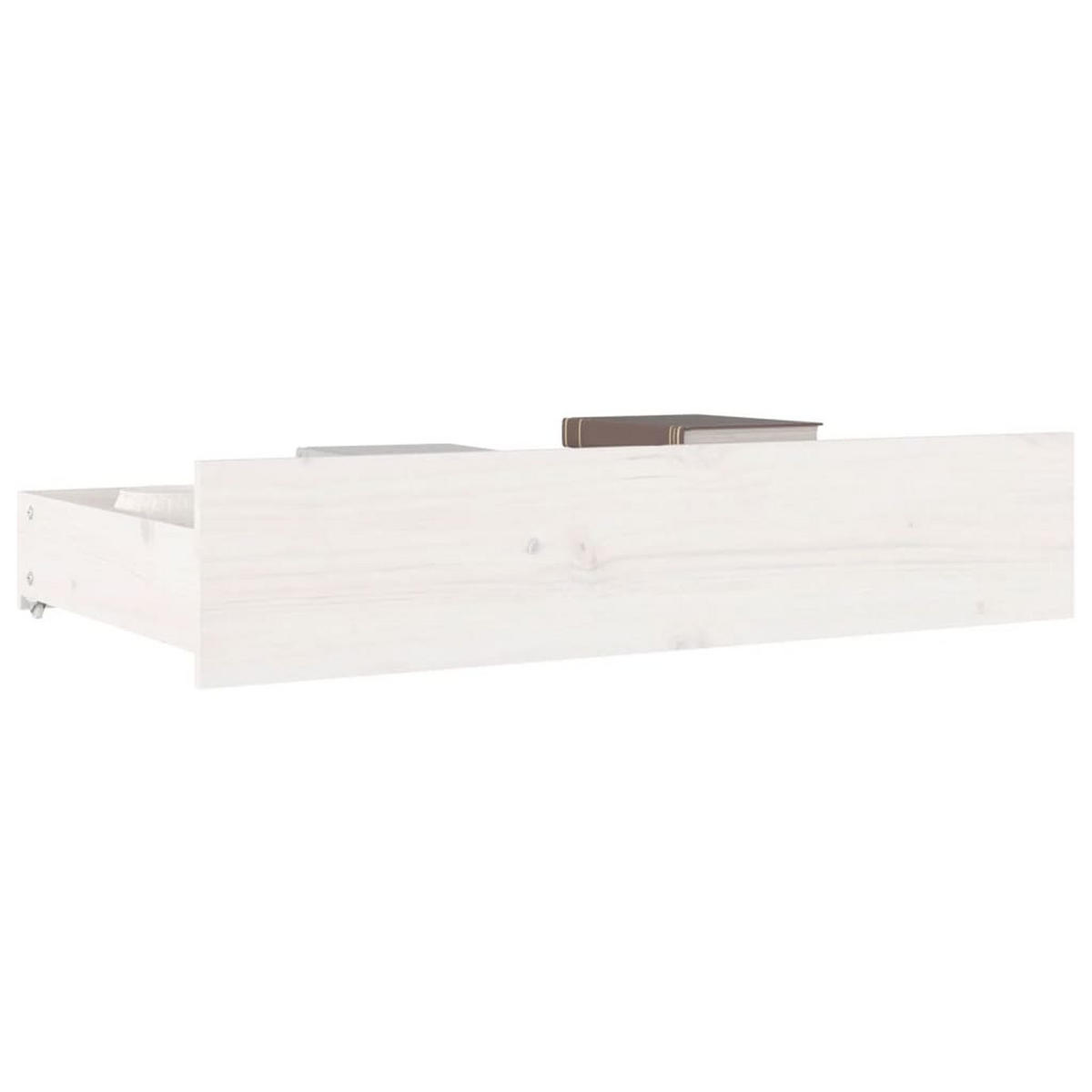 BETTSCHUBLADEN 4 Stk. Weiss Massivholz Kiefer - Weiß, Holz - vidaXL