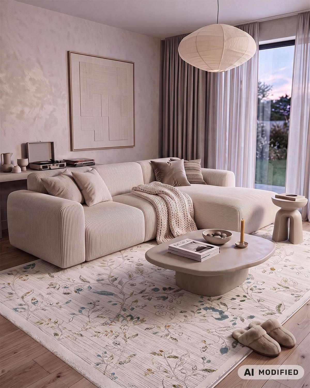 KOBEREC Alin Noble Mazovia 200x300cm Béžový Krémový Rostlinný Krátký Vlas - béžová, textil (200/300cm) - Mazovia