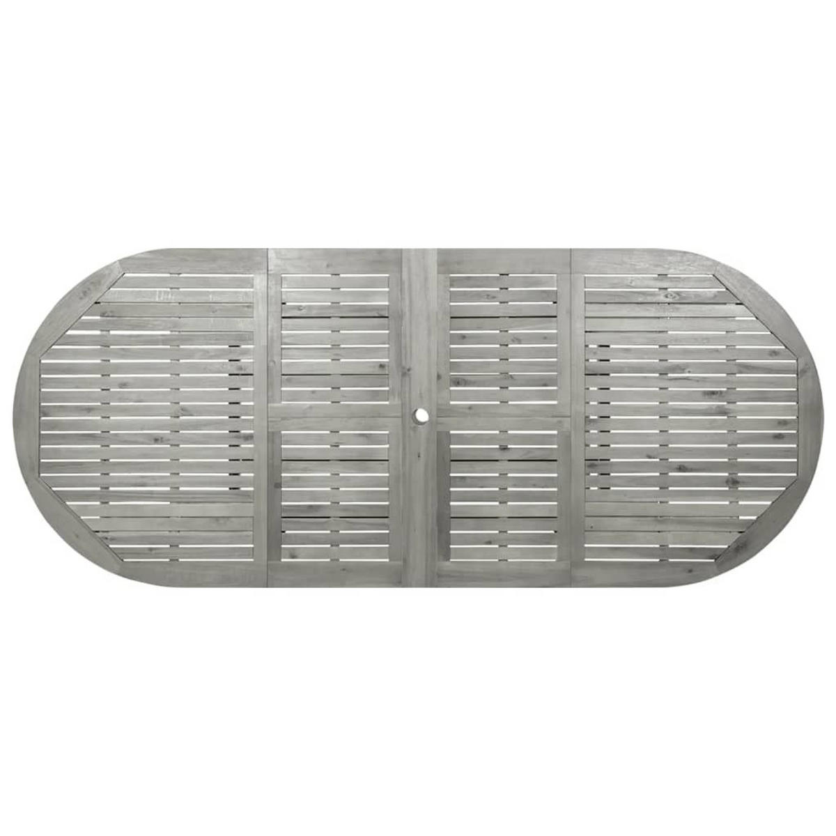 GARTENTISCH Vego Grau 160-240x100x75 cm Akazie Oval - Grau, Holz (240/100/75cm) - DELUKE