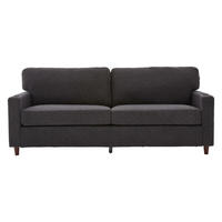 SOFA Zweisitzer Chenille dunkelgrau mit USB-C LED-Ambiente & Getränkehaltern 203/77,5/86 cm - Dunkelgrau, Textil (203/86/77.5cm) - OKWISH