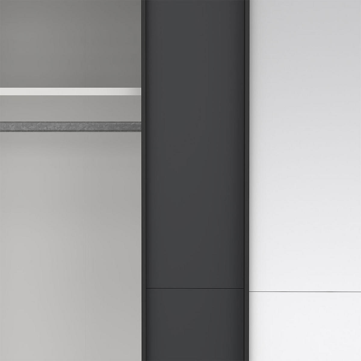 SCHIEBETÜRENSCHRANK, Como, Grau, Holzwerkstoff, 179 x 67 x 221 cm - Grau, Holzwerkstoff (179/221/67cm) - ebuy24