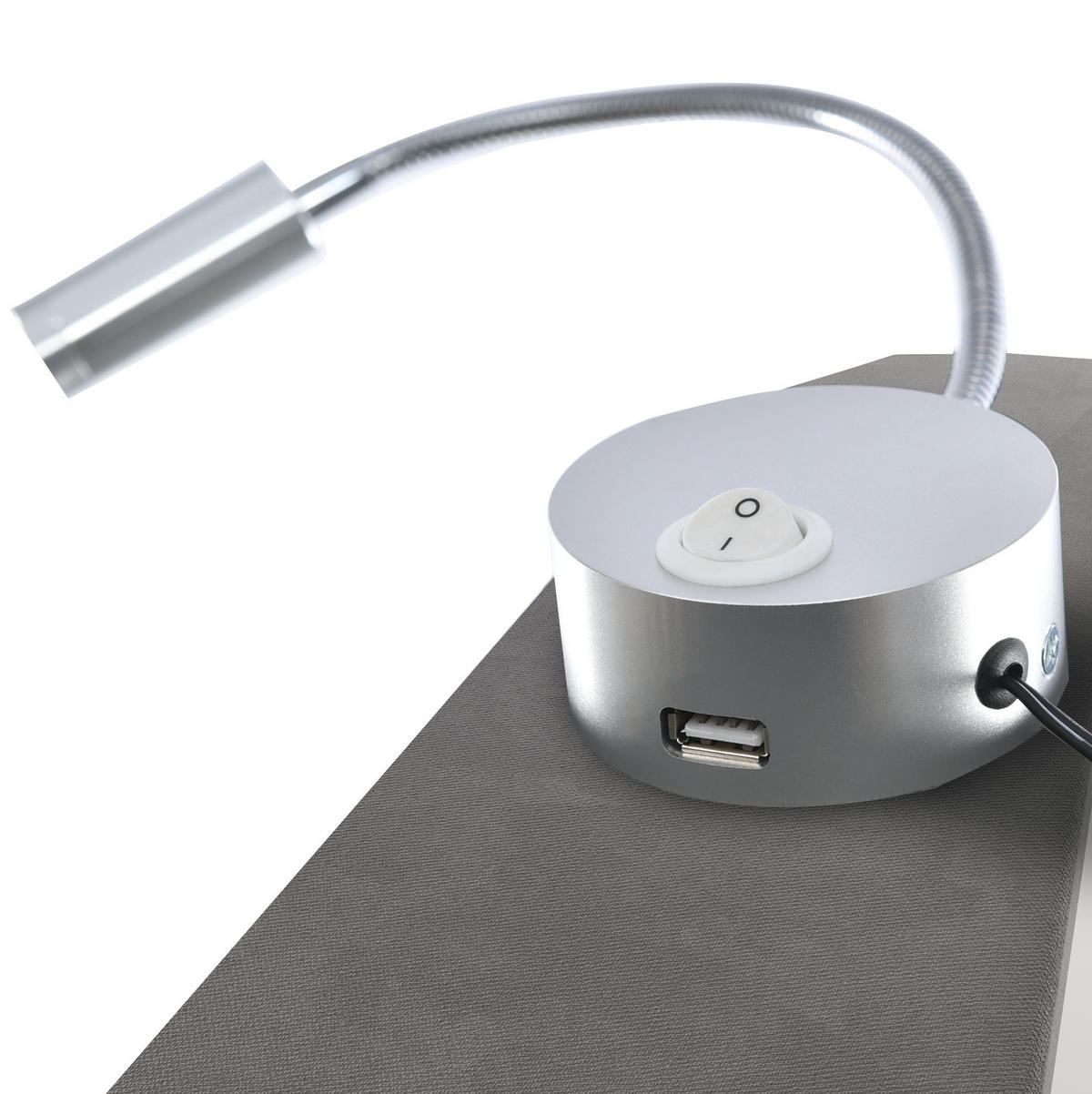 POLSTERBETT 160/200 cm Grau aus Samt mit Stauraum, USB und Leselicht - Grau, Textil (160/200cm) - OKMYHOME