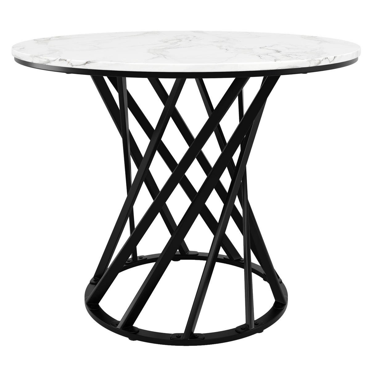 ESSTISCH 80x80x76 cm in Schwarz-Weiß aus MDF mit Schwarz-Weiß Optik und Bodenausgleich - Schwarz, Holzwerkstoff (80/80/76cm) - Modfu