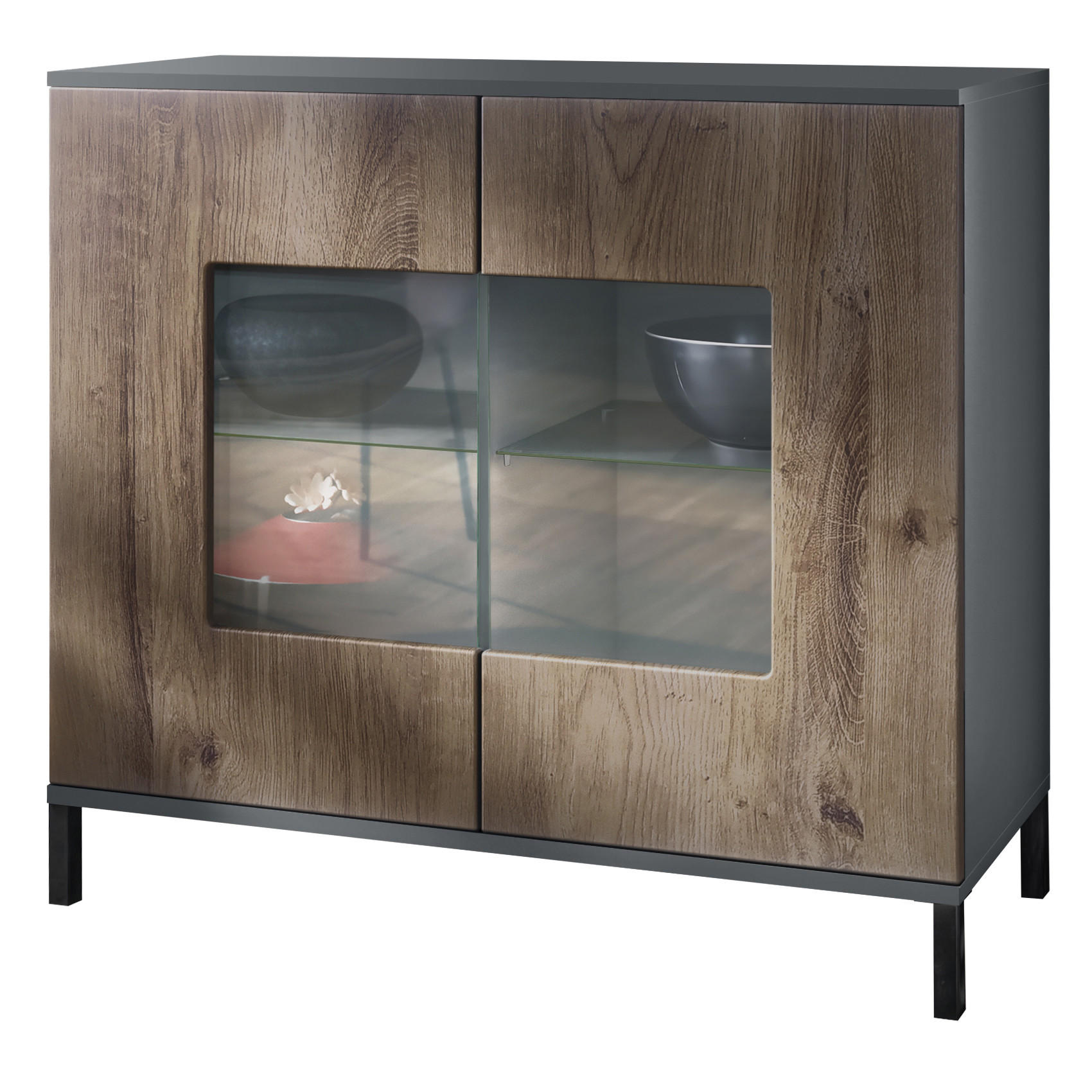 KOMMODE Grömitz Eiche Ribbeck - Alteiche, Holzwerkstoff (92.5/83.5/35cm) - Vladon