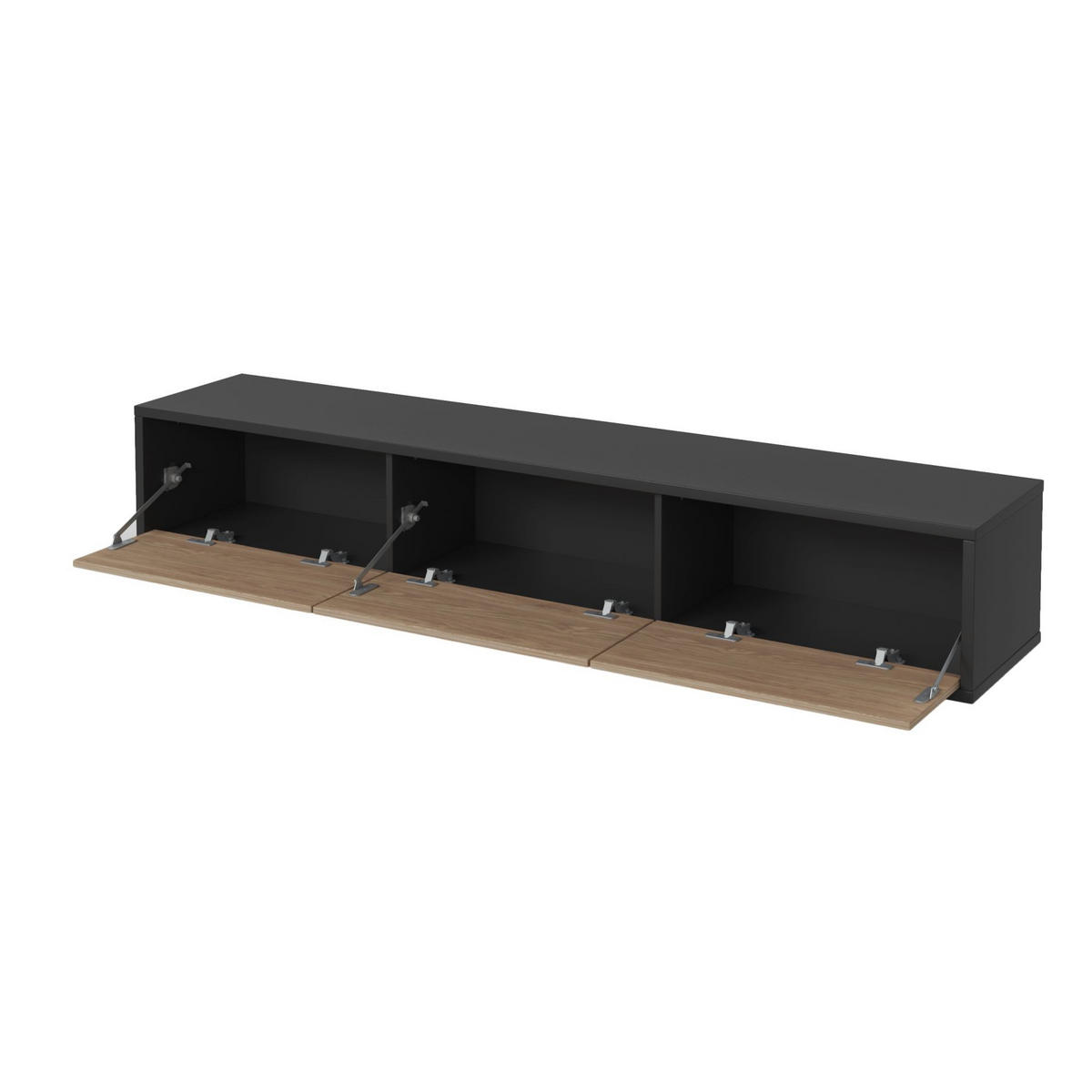TV-LOWBOARD Moddern Anthrazit / Eiche 180 cm - Beige/Anthrazit, Holzwerkstoff (180/32/36cm) - Selsey