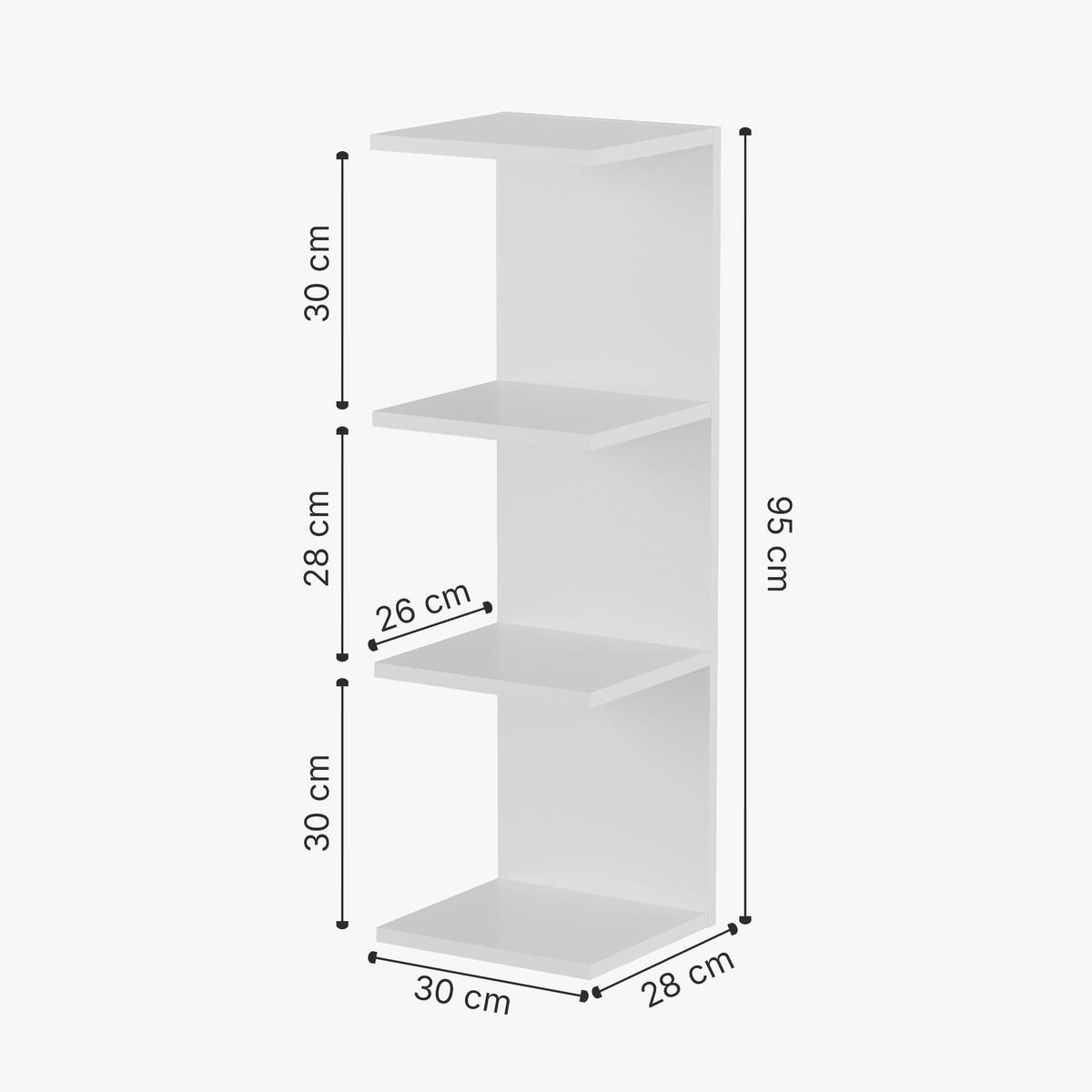 WANDREGAL Surahammar - Weiß, Holzwerkstoff (30/95/28cm) - [en.casa]