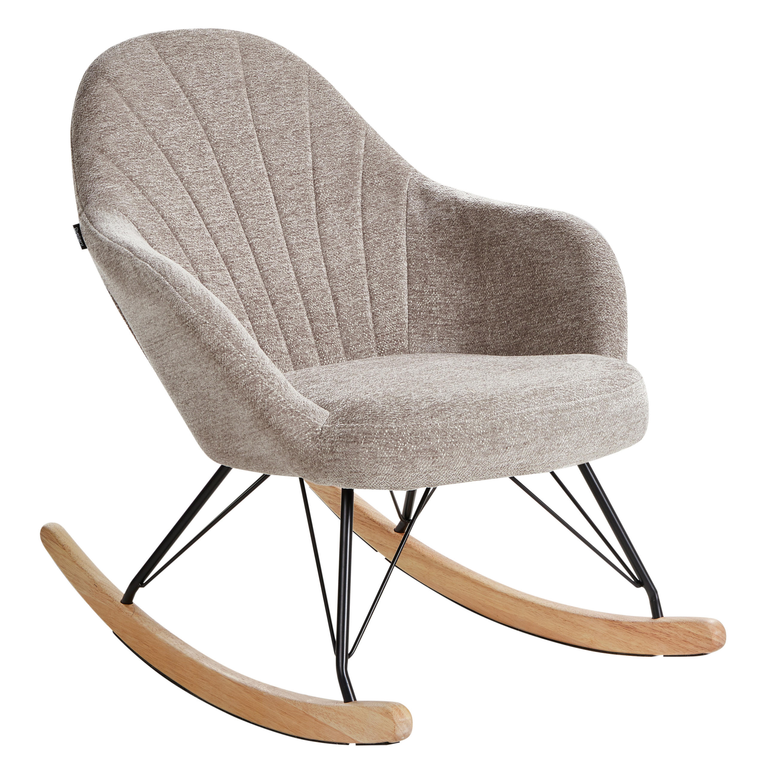 SCHAUKELSTUHL Taupe Skale - Taupe/Schwarz, Textil (70/85/94cm) - Beliani