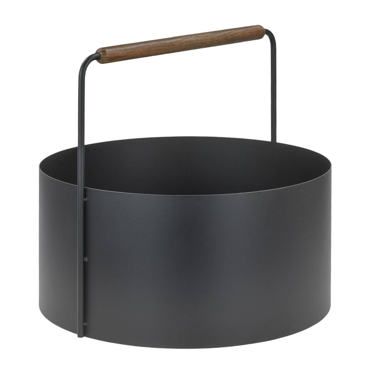 KAMINHOLZKORB Ashi "L" schwarz-braun 45/42cm - Braun, Metall (45/42/45cm) - Blomus