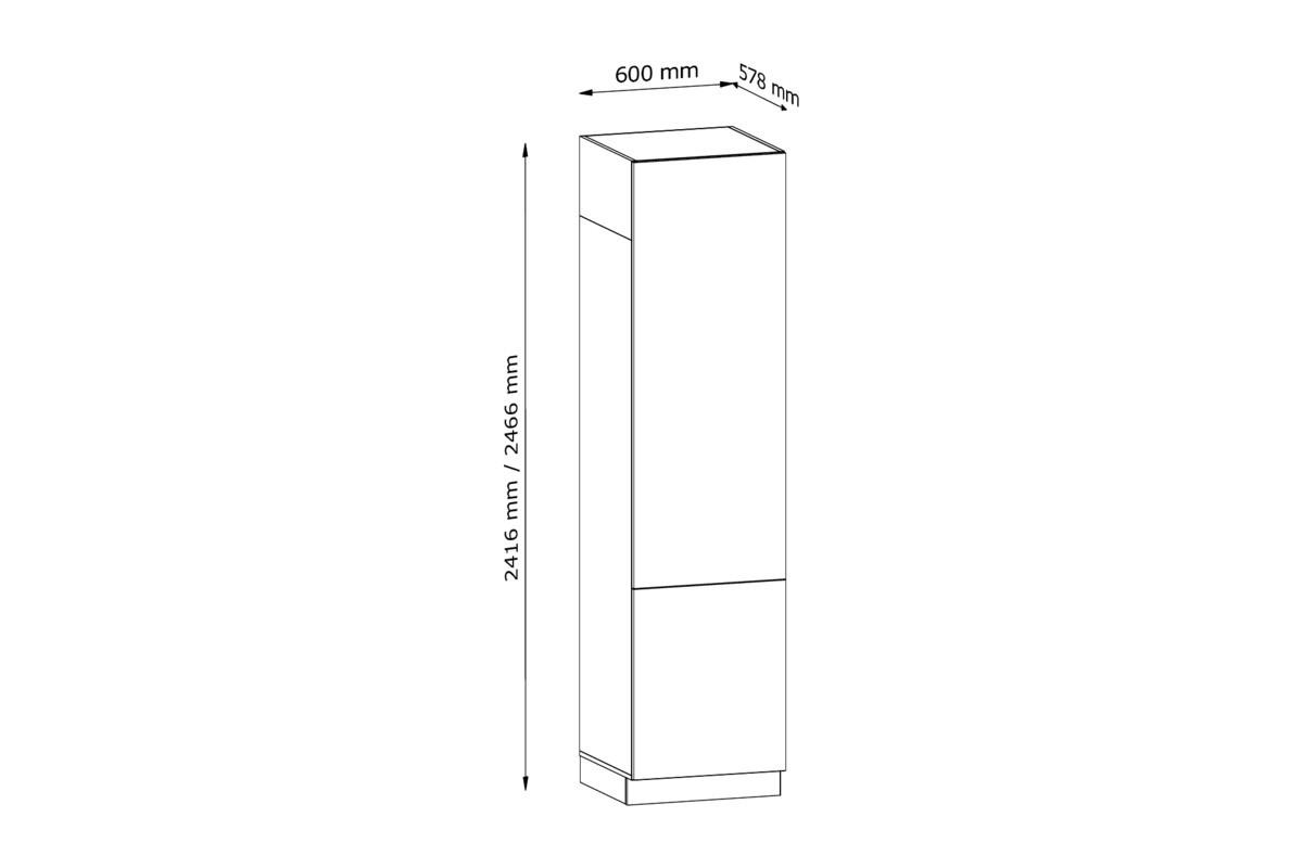HOCHSCHRANK D60RWN P/L – Sorento Dunkle Eiche – Dunkle Eiche - Dunkelbraun, Holzwerkstoff (60/247/58cm) - ROYAL24_MARKT