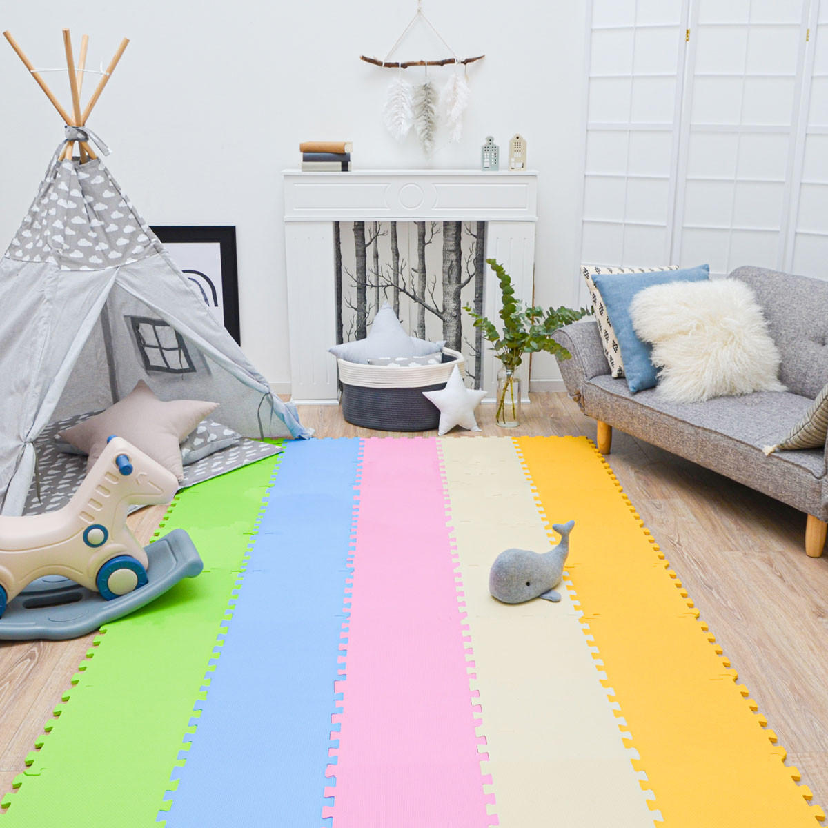 SPIELMATTE - 270/150 cm Puzzlematte Regenbogen - Multicolor, Kunststoff (30/30cm) - Littletom