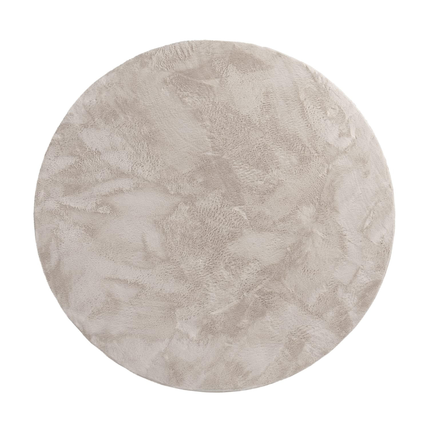TEPPICH Kurzflor waschbar Einfarbig Wohnzimmer schmutzabweisend Beige Rund 200D - Beige, Textil (200/200cm) - KADIMA DESIGN
