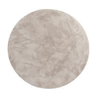 TEPPICH Kurzflor waschbar Einfarbig Wohnzimmer schmutzabweisend Beige Rund 80D - Beige, Textil (80/80cm) - KADIMA DESIGN