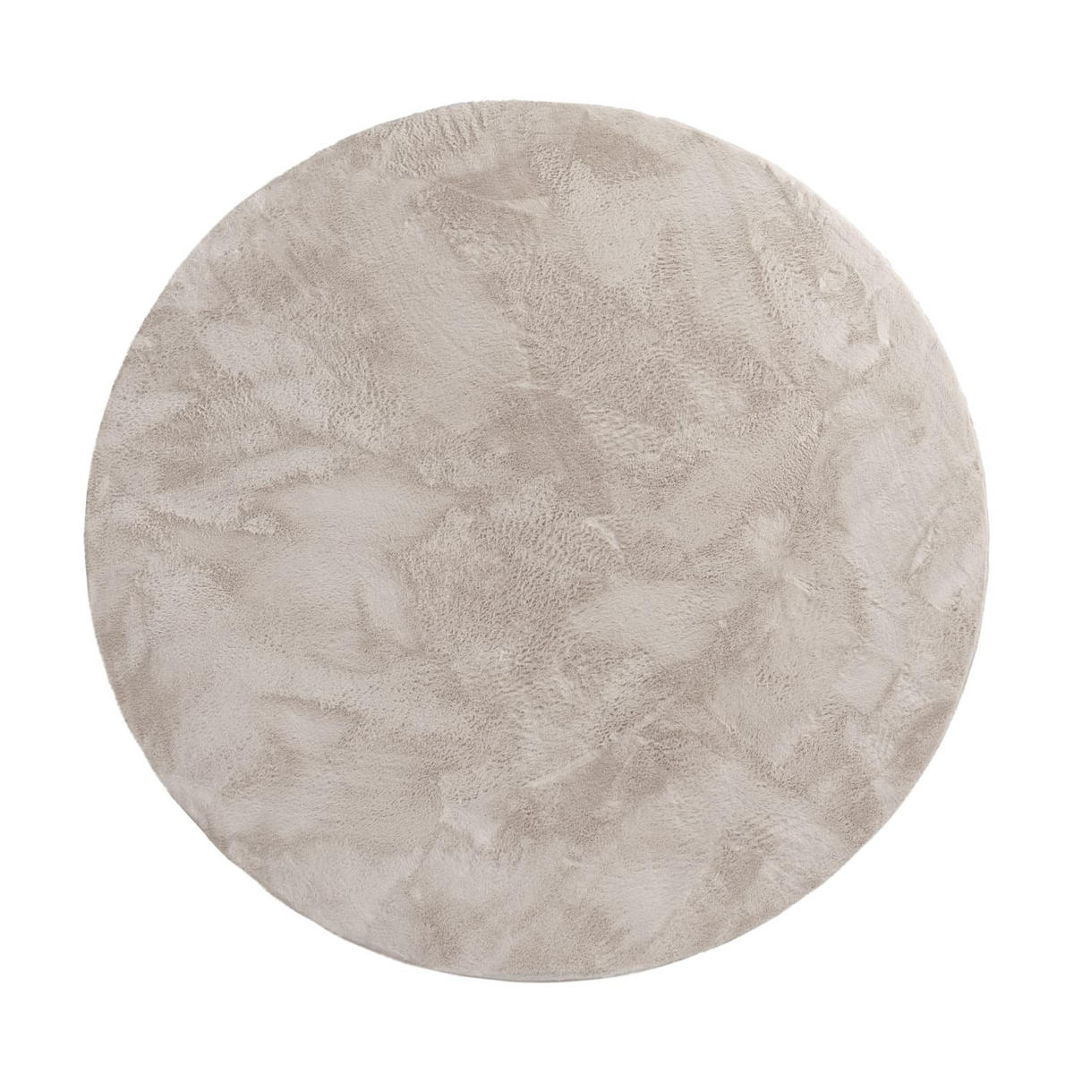 TEPPICH Kurzflor waschbar Einfarbig Wohnzimmer schmutzabweisend Beige Rund 80D - Beige, Textil (80/80cm) - KADIMA DESIGN