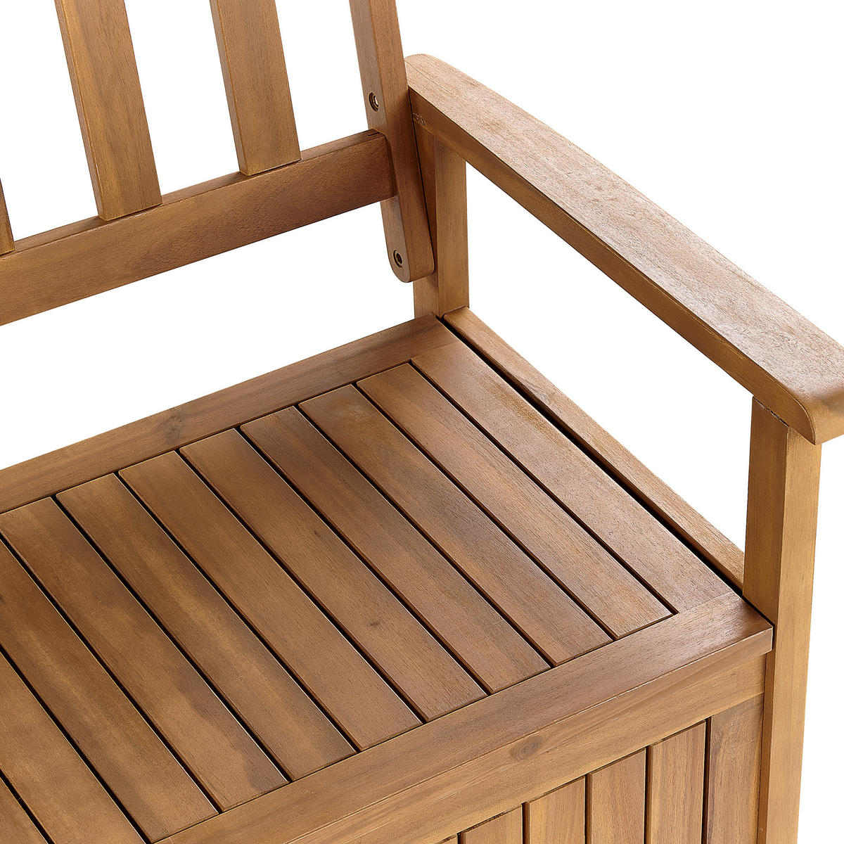 GARTENBANK Akazienholz hellbraun mit Stauraum 160 cm Sovana - Hellbraun, Holz (160/91/60cm) - Beliani