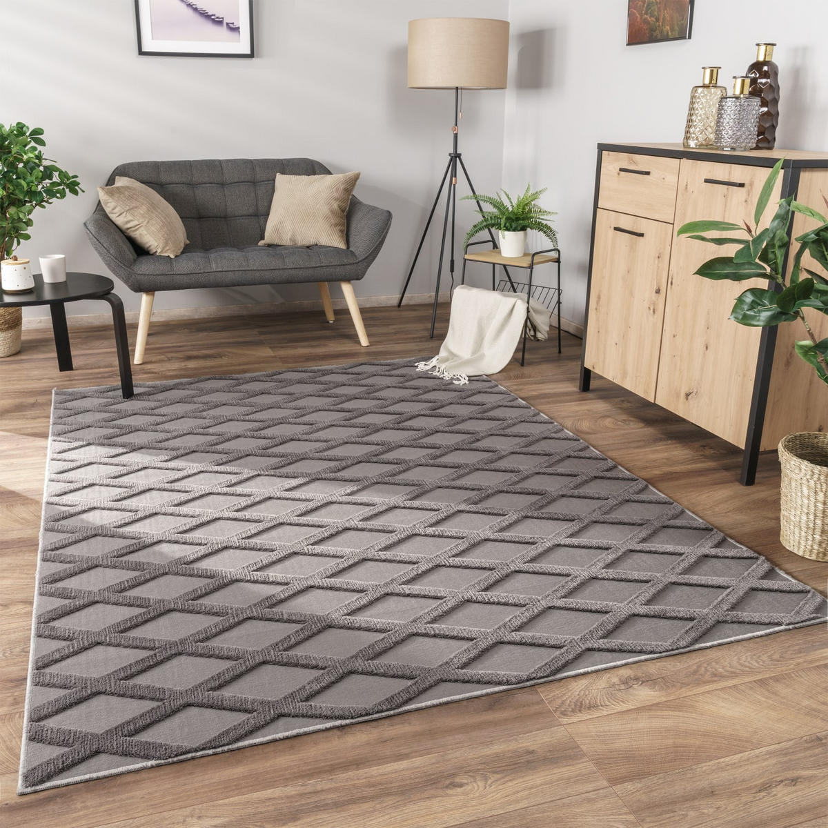 KURZFLORTEPPICH 200/280 cm Utrecht 642 - Anthrazit, Kunststoff (200/280cm) - Paco Home