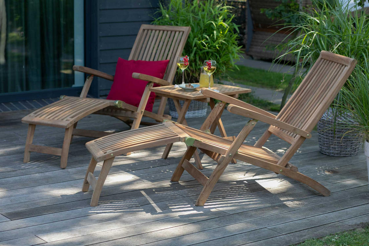 DECKCHAIR Yacht - Naturfarben, Naturmaterialien/Holz (60/93/170cm) - Mr. Deko