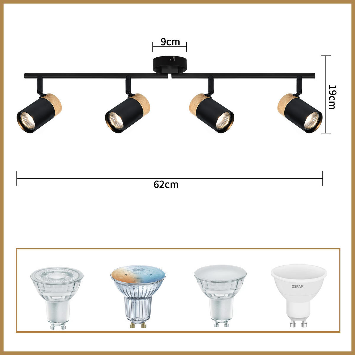 DECKENSTRAHLER Ameise 9/19/62cm - Schwarz, Metall (62/9/19cm) - ZMH