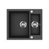 SPÜLBECKEN Prag Schwarz 58 x 50 cm mit 2 Spülen - Schwarz, Keramik (58/28/50cm) - Bergstroem