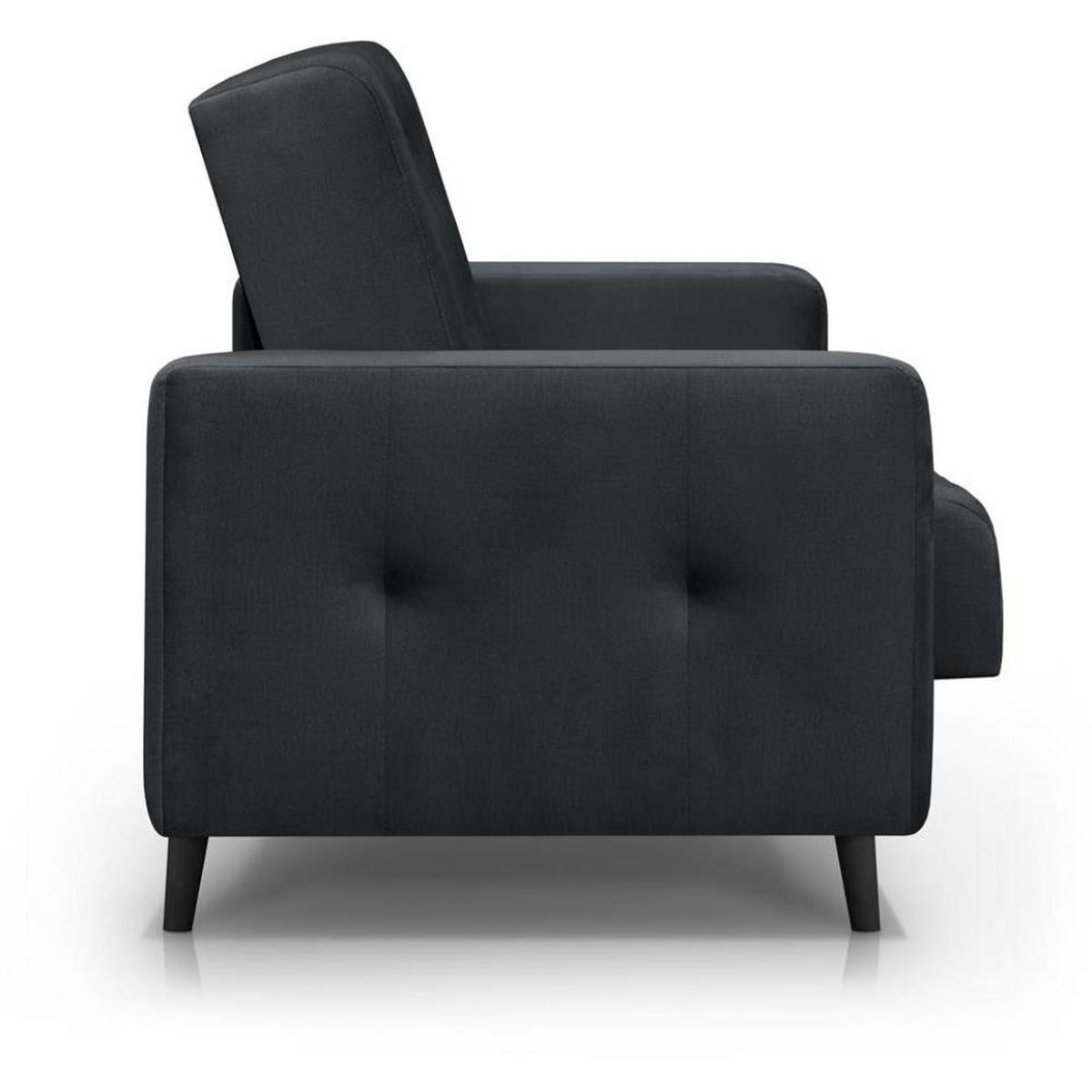 3-SITZER Schlafsofa Nancy Bis dunkelgrau - Dunkelgrau, Holz/Textil (220/89/93cm) - Beautysofa