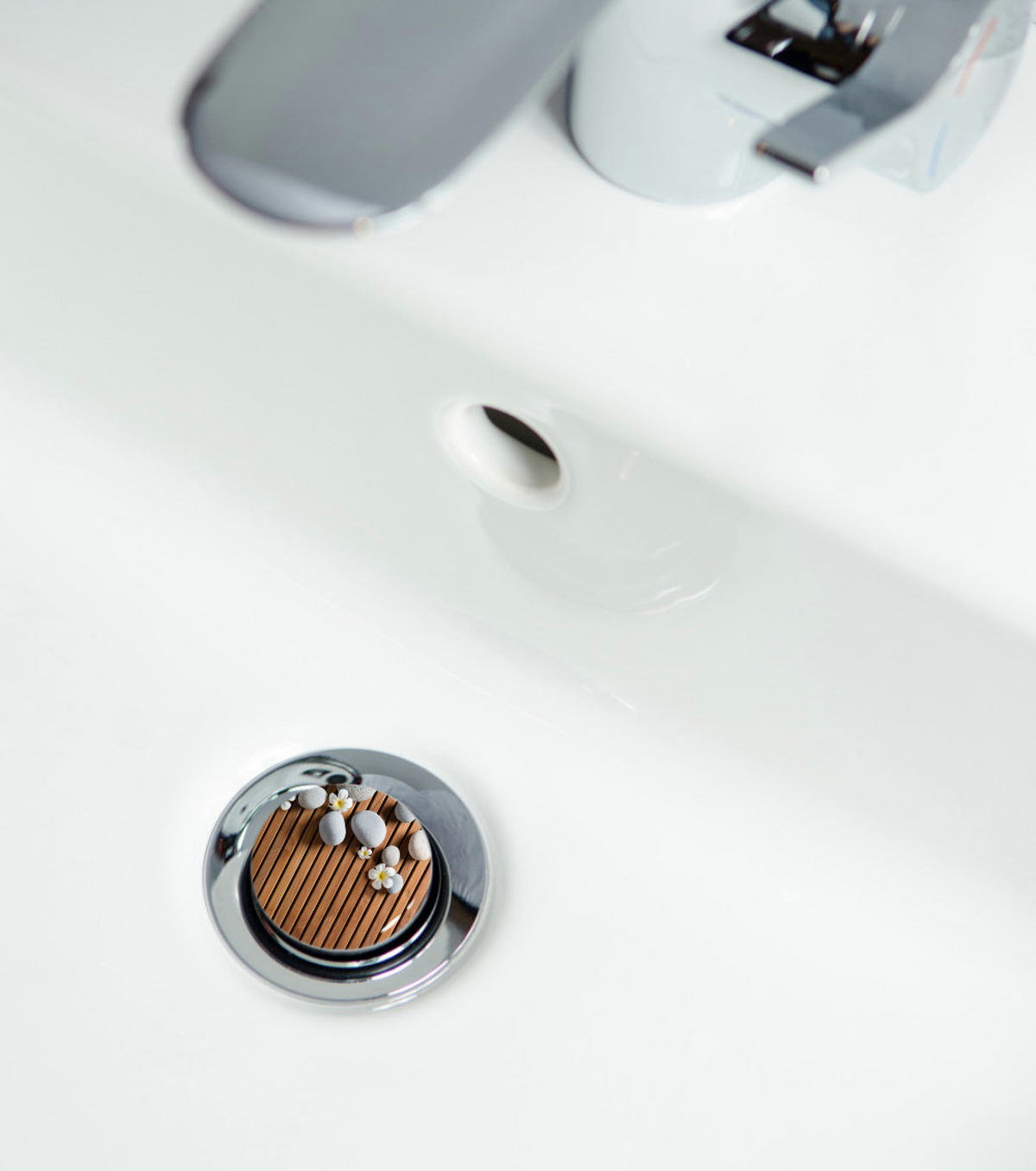 WASCHBECKENSTÖPSEL Zentara - Braun/Grau, Kunststoff/Metall (4/7/7cm) - Sanilo