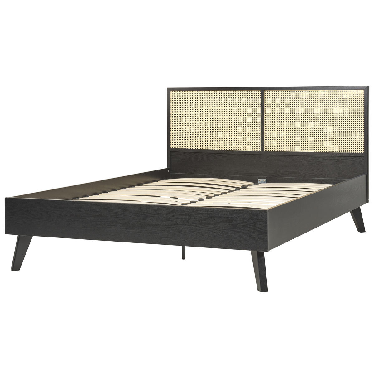 BETT 140/200cm Schwarz Monpazier - Schwarz, Naturmaterialen (140/200cm) - Beliani