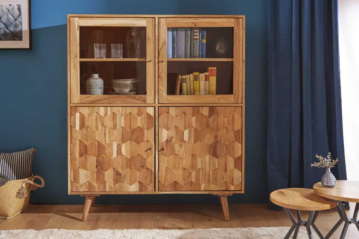 HIGHBOARD MYSTIC LIVING Akazie Natur 140cm - Braun, Holz (118/140/40cm) - riess-ambiente