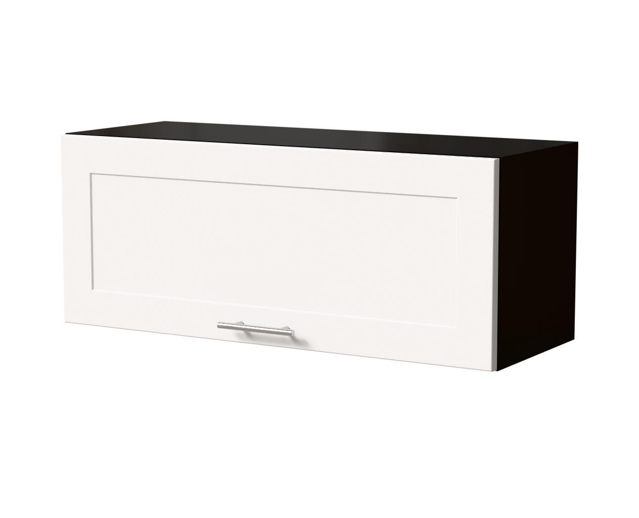 KLAPPHÄNGESCHRANK Oslo W4B/90 Schwarz / Weiß Matt 90 / 32,5 / 36cm - Blum Aventos - Schwarz/Weiß, Holz/Holzwerkstoff (90/36/32.5cm) - Feldmann-Wohnen