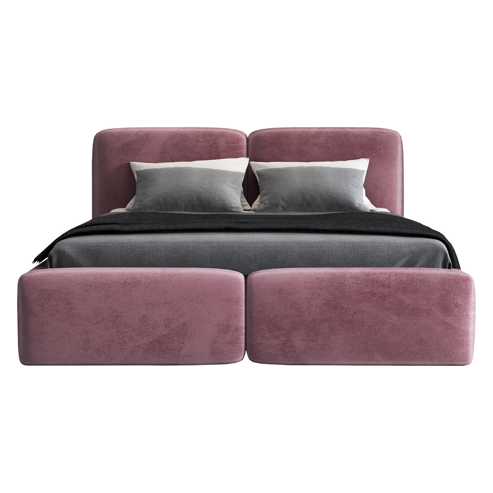 POLSTERBETT OLKE 180x200 Rosa - Rosa, Textil (180/200cm) - A&J MöbelLand