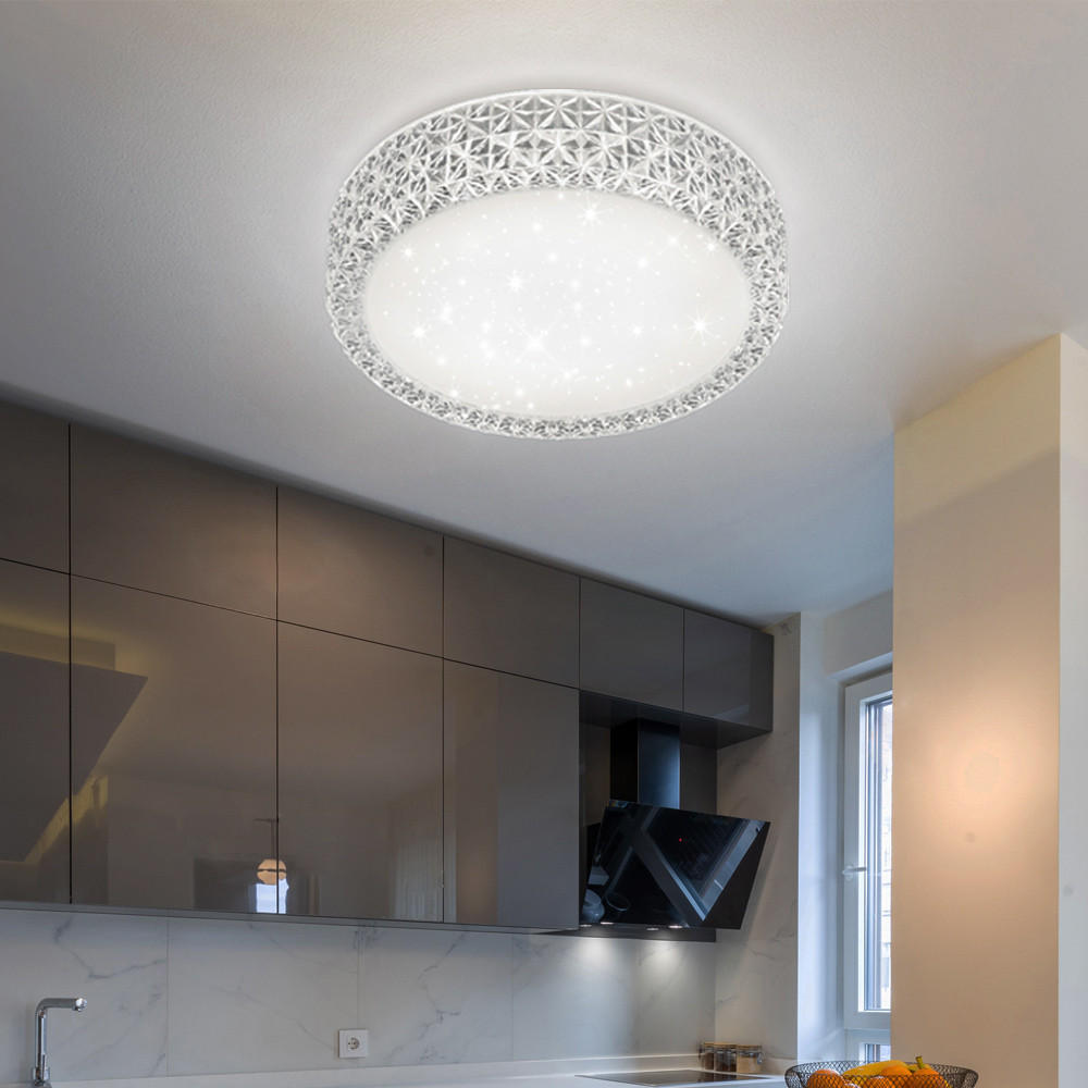 LED DECKENLEUCHTE Metall Kristallklar - Klar, Metall (30/30/8cm) - Globo Lighting