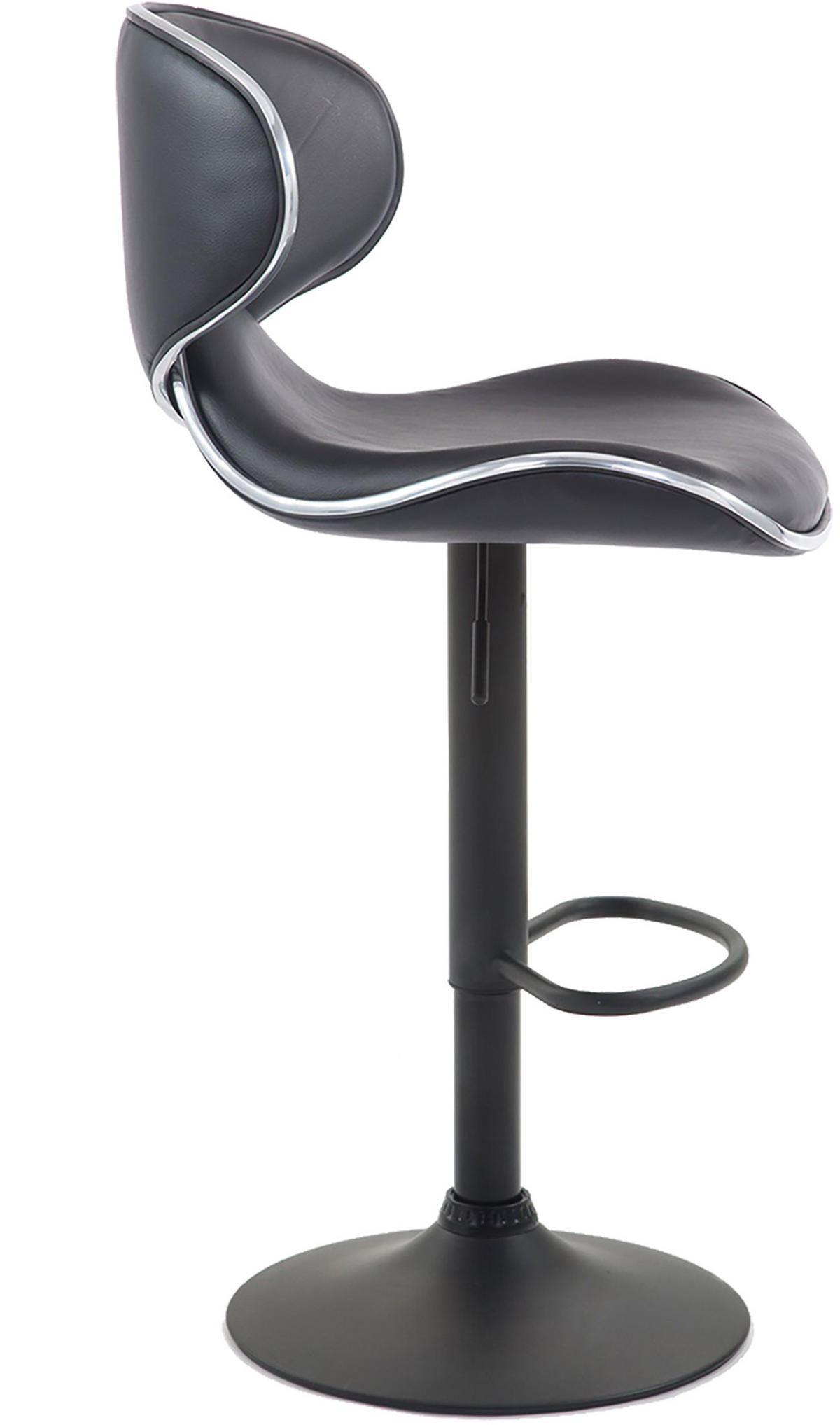 BARHOCKER 2er Set Las-Mallorcas Kunstleder schwarz schwarz - Schwarz/Weiß, Kunststoff/Metall (46/108/49cm) - TPFLiving