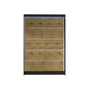 SCHWEBETÜRENSCHRANK Lino IV mit RGB LED Beleuchtung - Schwarz/Eiche Artisan, Holzwerkstoff/Metall (120/200/58cm) - MIRJAN24
