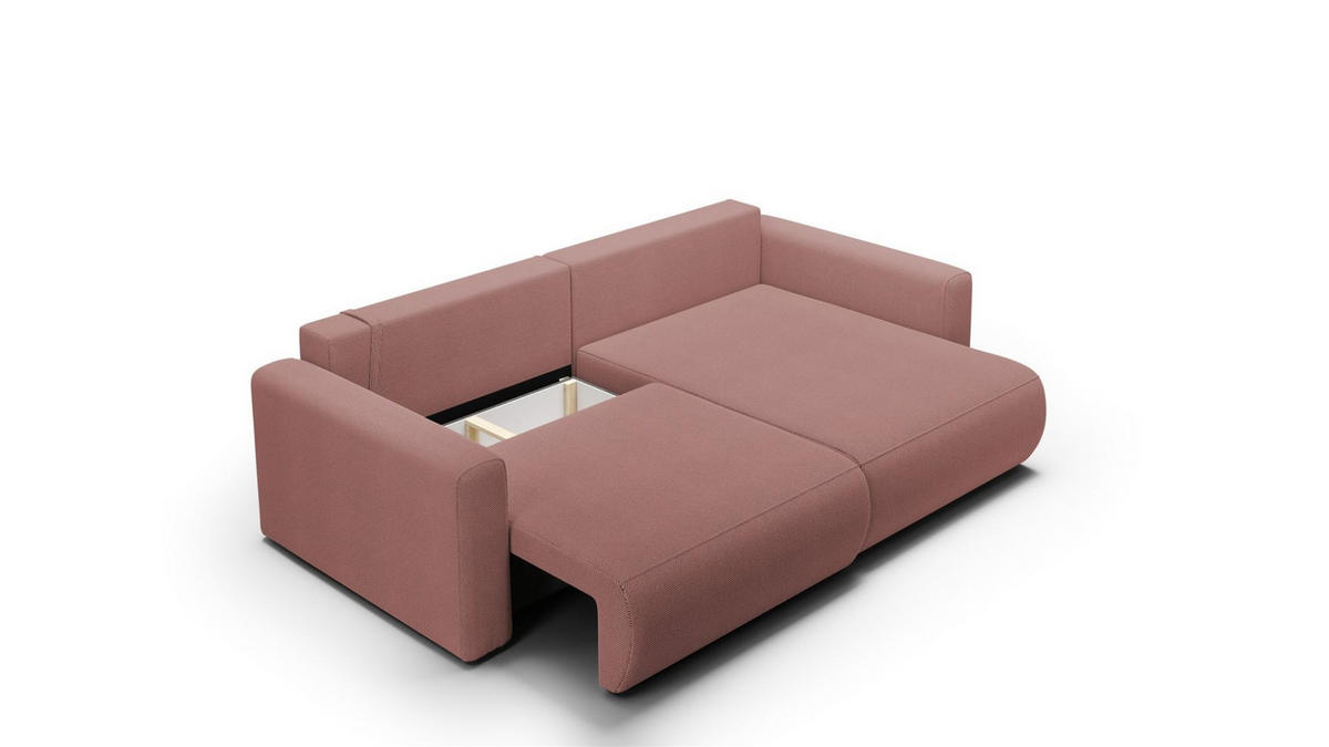 ECKSOFA Chaira Mit Schlaffunktion - Rosa, Holzwerkstoff/Textil (240/149cm) - Fun Möbel