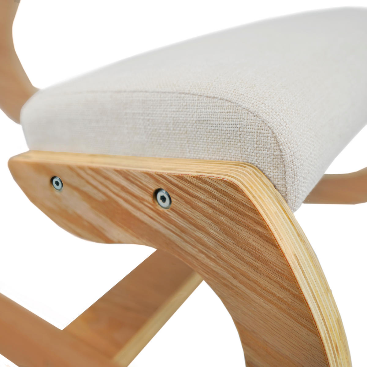 KNIESTUHL Ergonomischer - Weiß, Holz (55/85cm) - Monstershop