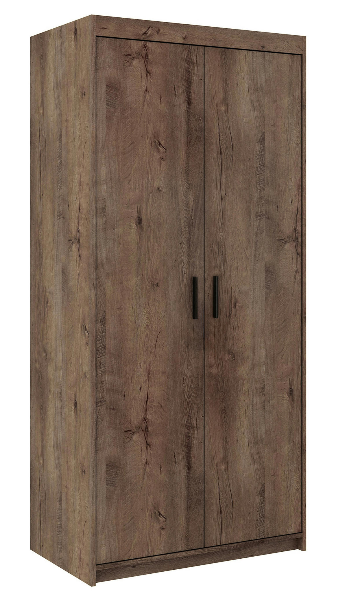 KLEIDERSCHRANK Storicos Eiche Lefkas 89,7/190,5/53 cm - Modern 2-türig - Braun, Holzwerkstoff/Kunststoff (89.8/190.6/53cm) - AX Living
