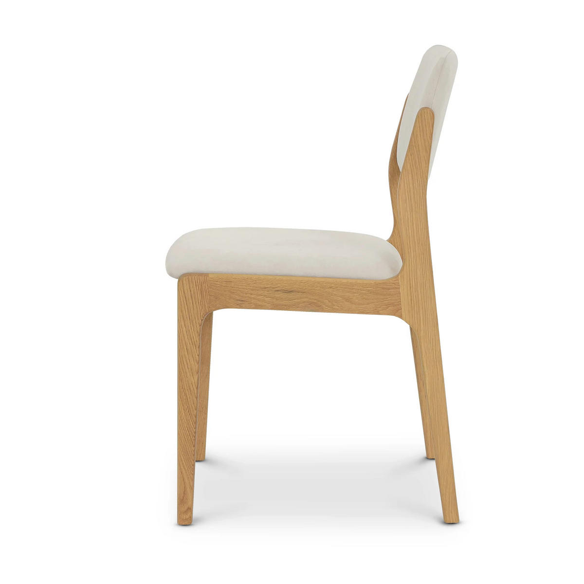 ESSZIMMERSTUHL Oslo 2er Set, Natur Eiche + beiger Stoff - Beige, Holz (52/83/45cm) - WOODEK