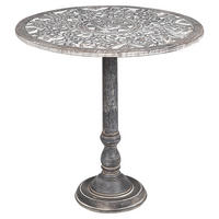 BEISTELLTISCH grau/gold rund 61 cm Napara - Goldfarben/Grau, Holz (61/61/62cm) - Beliani