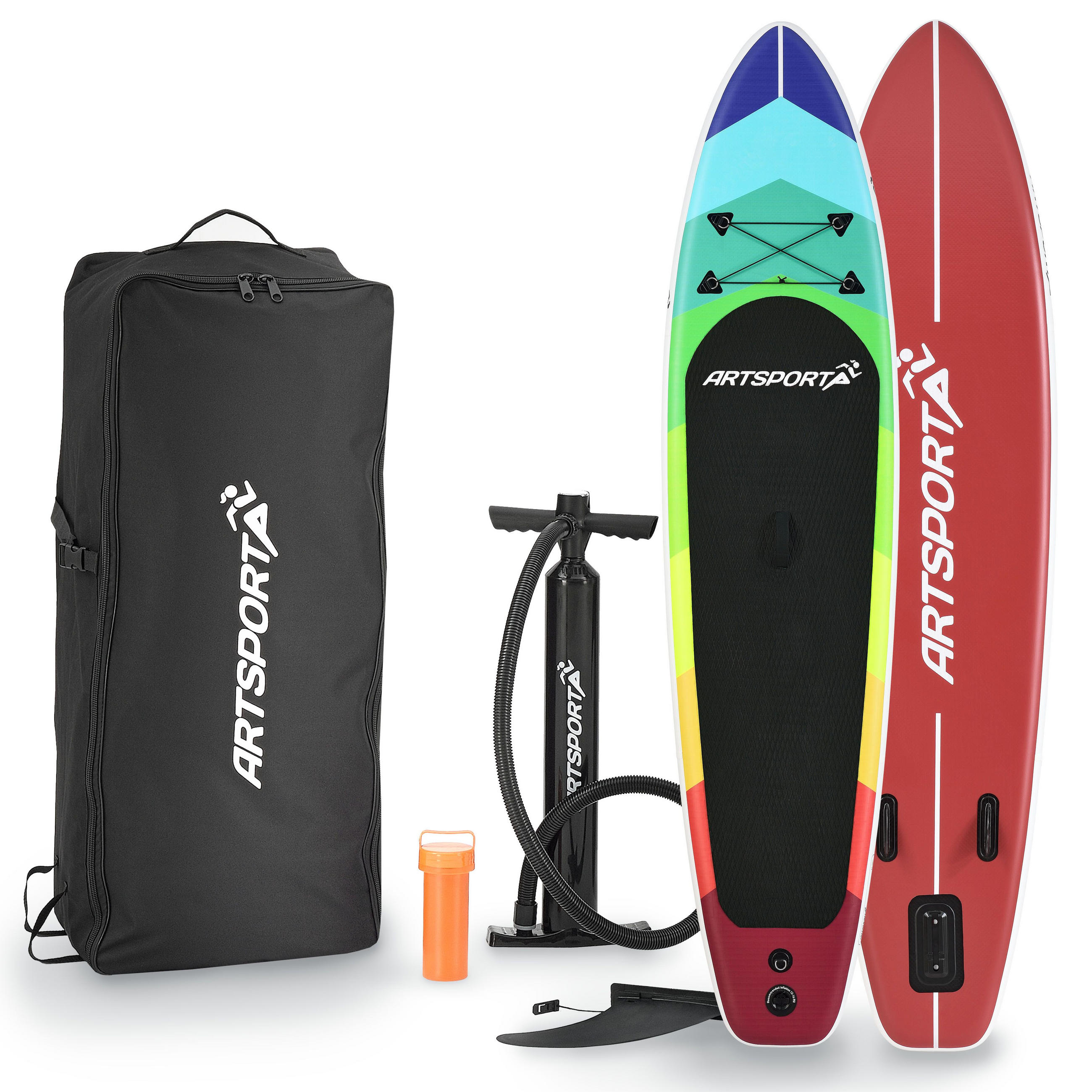 STAND UP Paddle Board Retro Love aufblasbar mit Tasche & Zubehör - Rot, Kunststoff (320/76.5/15cm) - Artsport