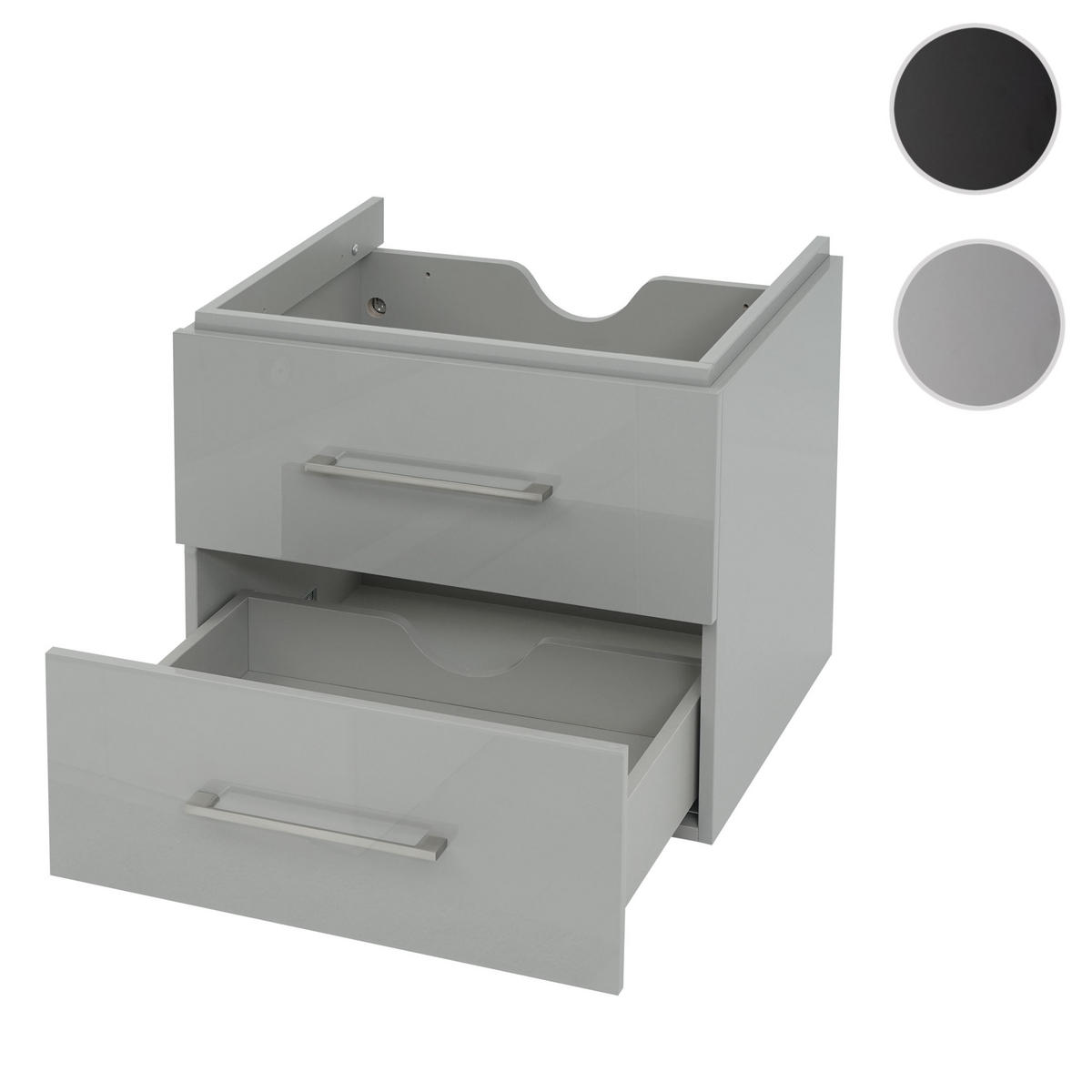 WASCHBECKENUNTERSCHRANK PREMIUM Grau - Grau, Holz (59/50/46cm) - MCW