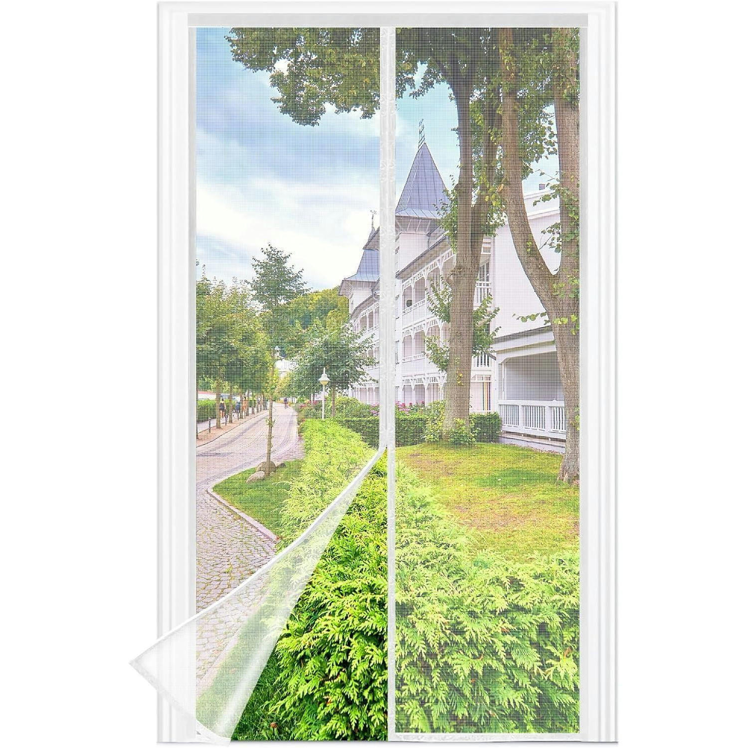 FLIEGENGITTER Balkontür 80 x 200 cm mit Magnetverschluss und Klettband - Weiß, Textil (80/200/2cm)