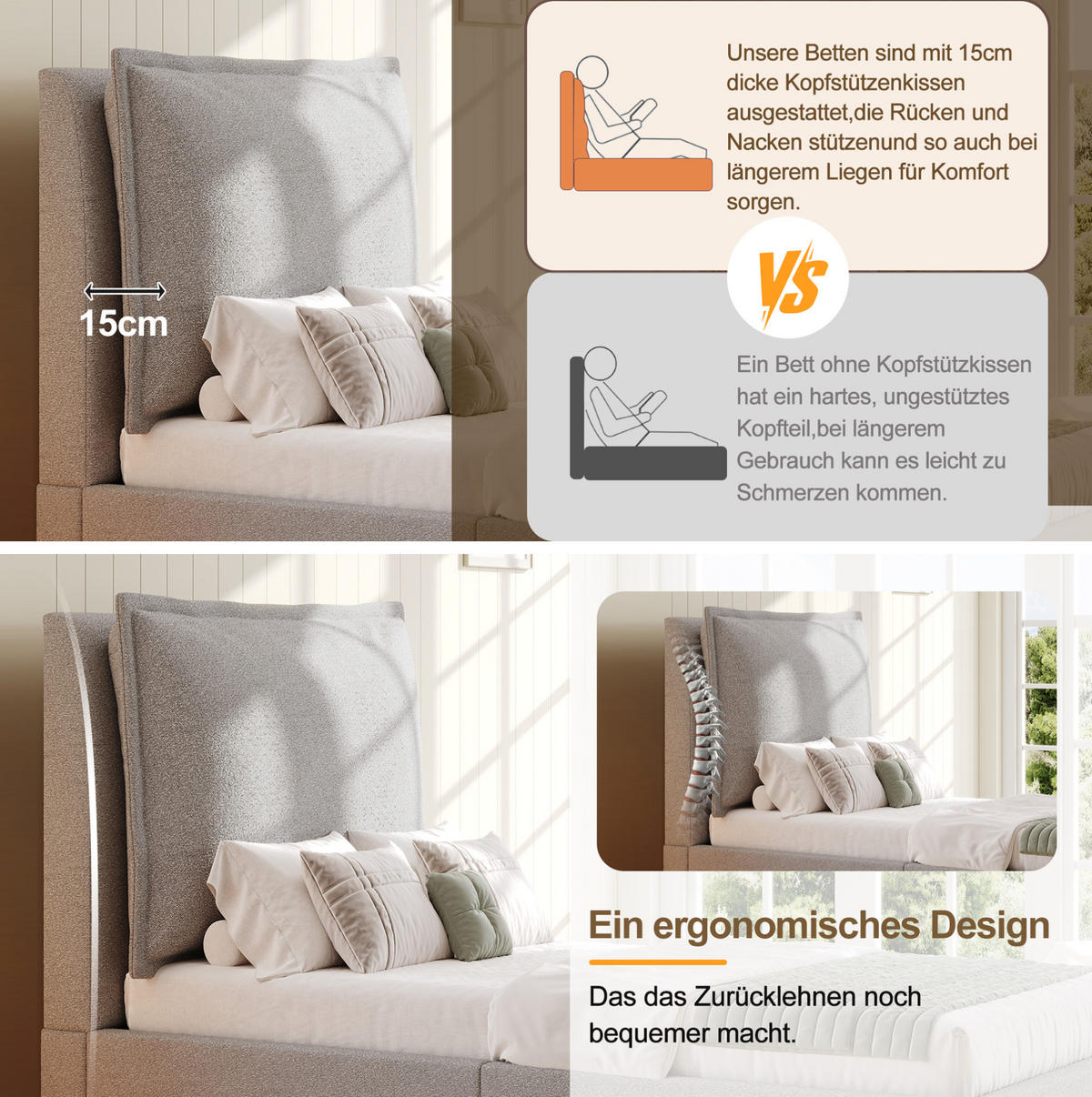 ČALÚNENÁ posteľ 90/190 cm z PU v sivej farbe s LED, USB a úložným priestorom - sivá, plast (90/190cm) - Modenvie