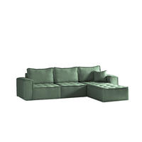 ECKSOFA Sande In Raven - Grün, Holzwerkstoff/Textil (292/192cm) - Fun Möbel