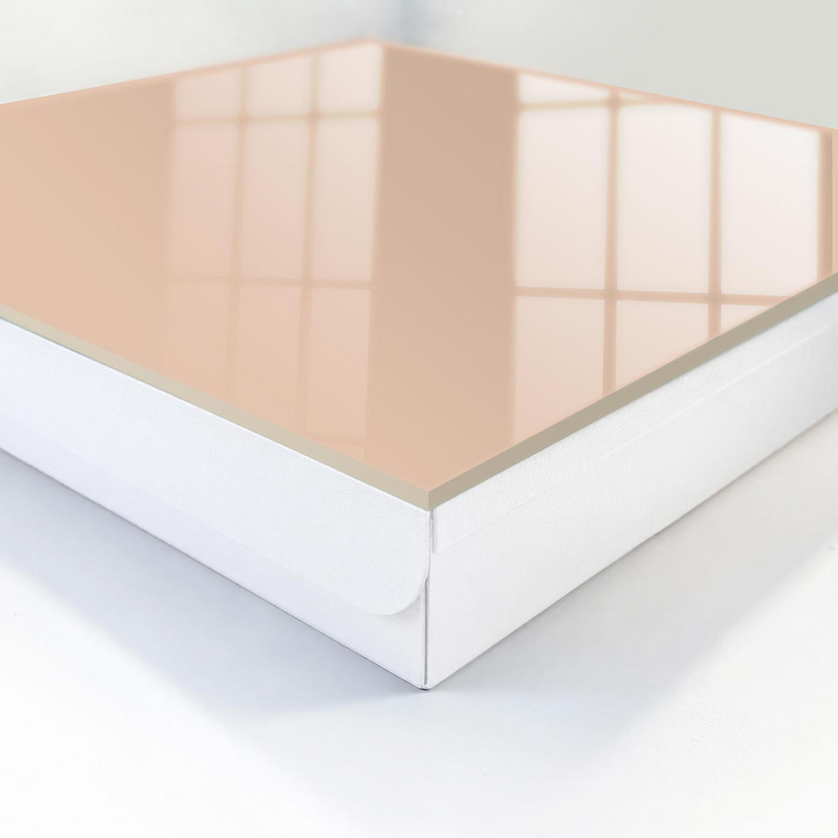 SCHLÜSSELBOX Weiß 30x30 cm – Türöffnung nach rechts - Warmes Beige - Beige, Metall (30/30/5cm) - TULUP