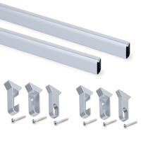 GARDEROBENSTANGEN Silk, 1,15m mit Halterungen, Aluminium und Kunststoff, Matt eloxiert 2er-set - Grau, Metall (120cm) - EMUCA