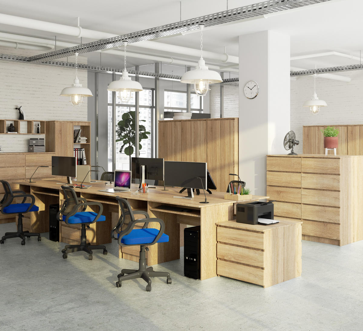 SCHREIBTISCH Eiche Sonoma 77/135/60 - Sonoma Eiche, Holzwerkstoff (60/135/77cm) - RAUMHIRSCH FURNITURE