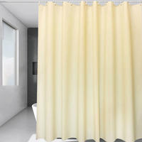 DUSCHVORHANG Beige PEVA modern wasserdicht schimmelresistent mit Haken - Gelb, Kunststoff (180/180cm) - MCBOSON